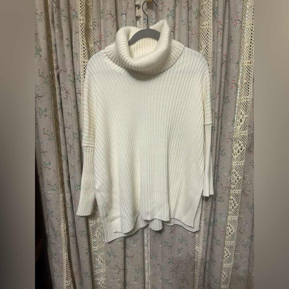 Mer Sea New Yorker Ribbed Cowl Neck Sweater One Size